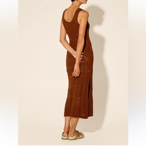 NWT Kivari Clementine Crochet Midi Dress in Chocolate Sz 4 US - Picture 3 of 9